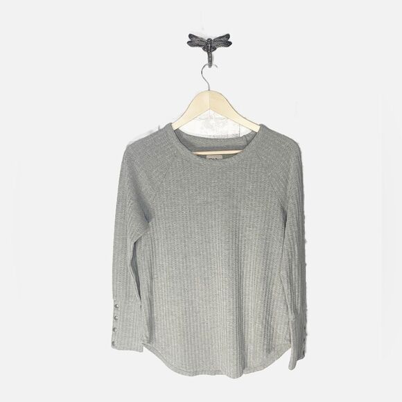 Chaser Gray Waffle Knit Thermal Top Womens size medium - Picture 1 of 4